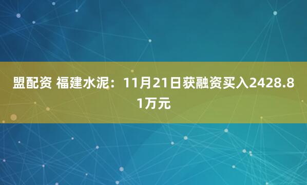 盟配资 福建水泥：11月21日获融资买入2428.81万元